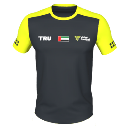 Vision Football-Black/Fluorescent Yellow TRU 433-Short Sleeve Shirt
