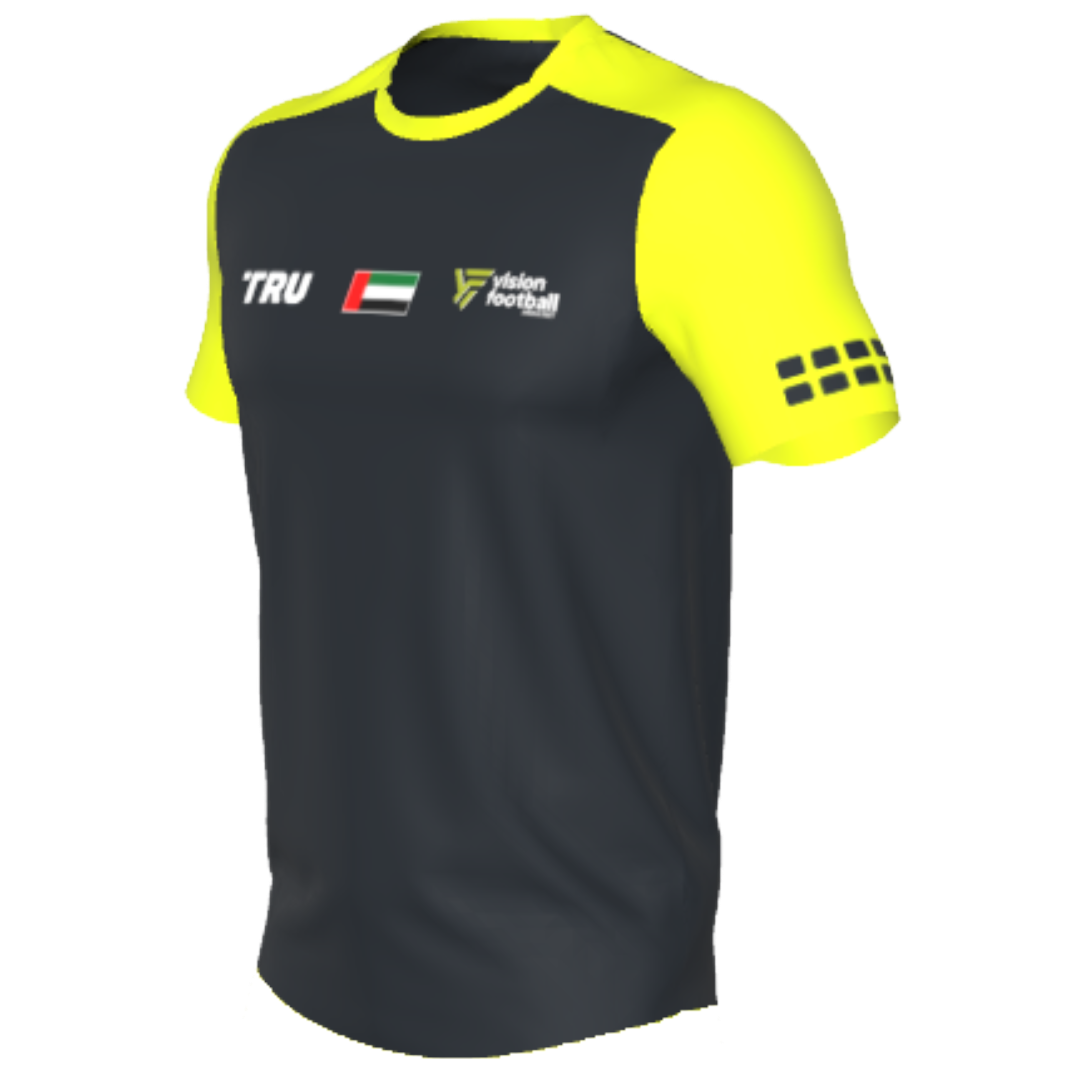 Vision Football-Black/Fluorescent Yellow TRU 433-Short Sleeve Shirt