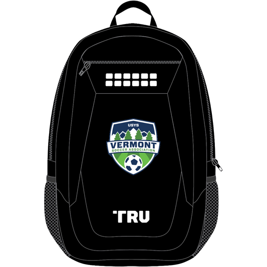 TRU Backpack - Vermont Soccer Association (Blue and green logo)