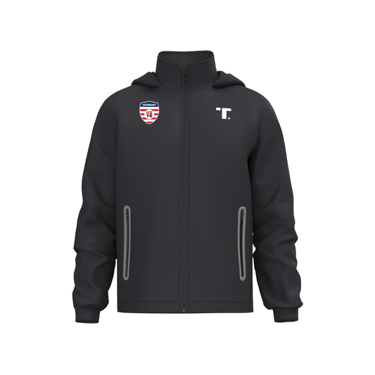TRU 652 - Tech Rain Jacket - Vermont Soccer Association (Red and blue logo)