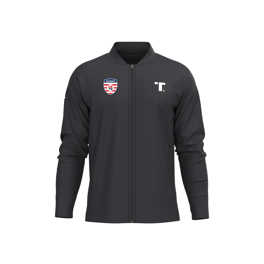 TRU 795 - Tech Full Zip Training Tracksuit Top - Vermont Soccer Association (Red and blue logo)