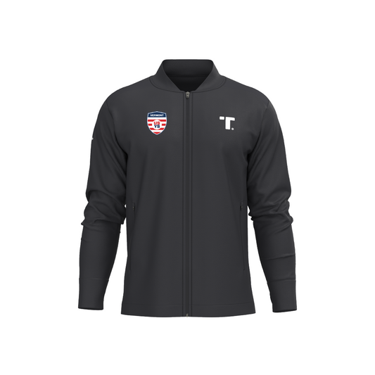 TRU 795 - Tech Full Zip Training Tracksuit Top - Vermont Soccer Association (Red and blue logo)