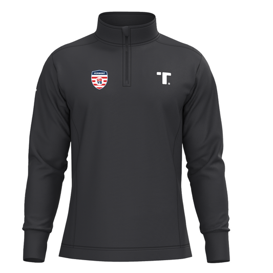 TRU 851 - Tech Quarter Zip - Vermont Soccer Association (Red and blue logo)