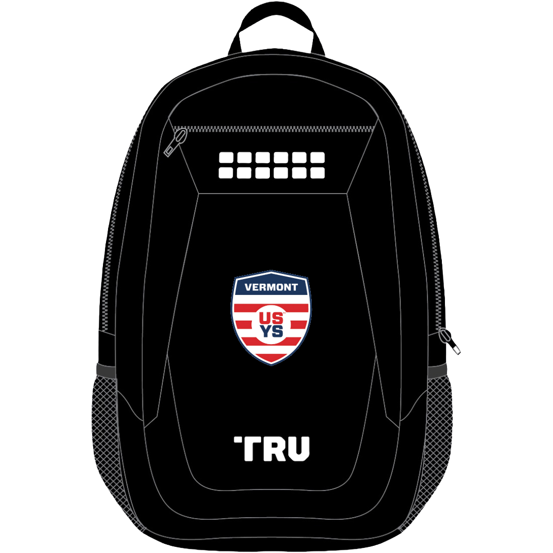 TRU Backpack - Vermont Soccer Association (Red and blue logo)